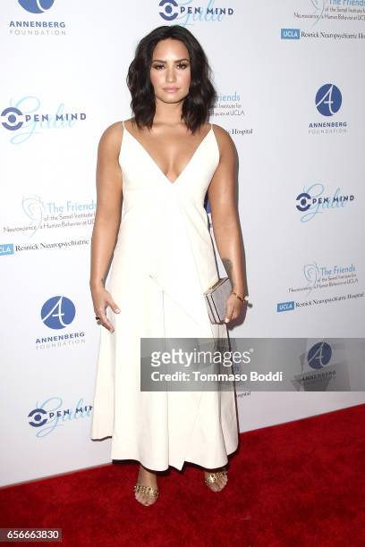 Demi Lovato attends the UCLA's Semel Institute's Biannual "Open Mind Gala" held at The Beverly Hilton Hotel on March 22, 2017 in Beverly Hills,...