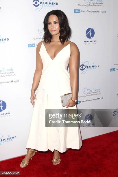 Demi Lovato attends the UCLA's Semel Institute's Biannual "Open Mind Gala" held at The Beverly Hilton Hotel on March 22, 2017 in Beverly Hills,...
