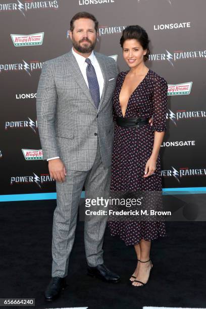 Actors David Denman and Mercedes Masohn at the premiere of Lionsgate's "Power Rangers" on March 22, 2017 in Westwood, California.