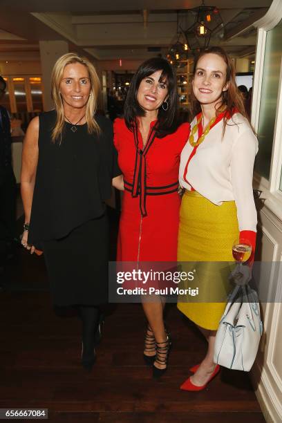 Co-owner of Fabio Trabocchi Restaurants Maria Trabocchi, Michelle Freeman, and Kate Goodall attend ELLE and Bottega Veneta Women in Washington dinner...