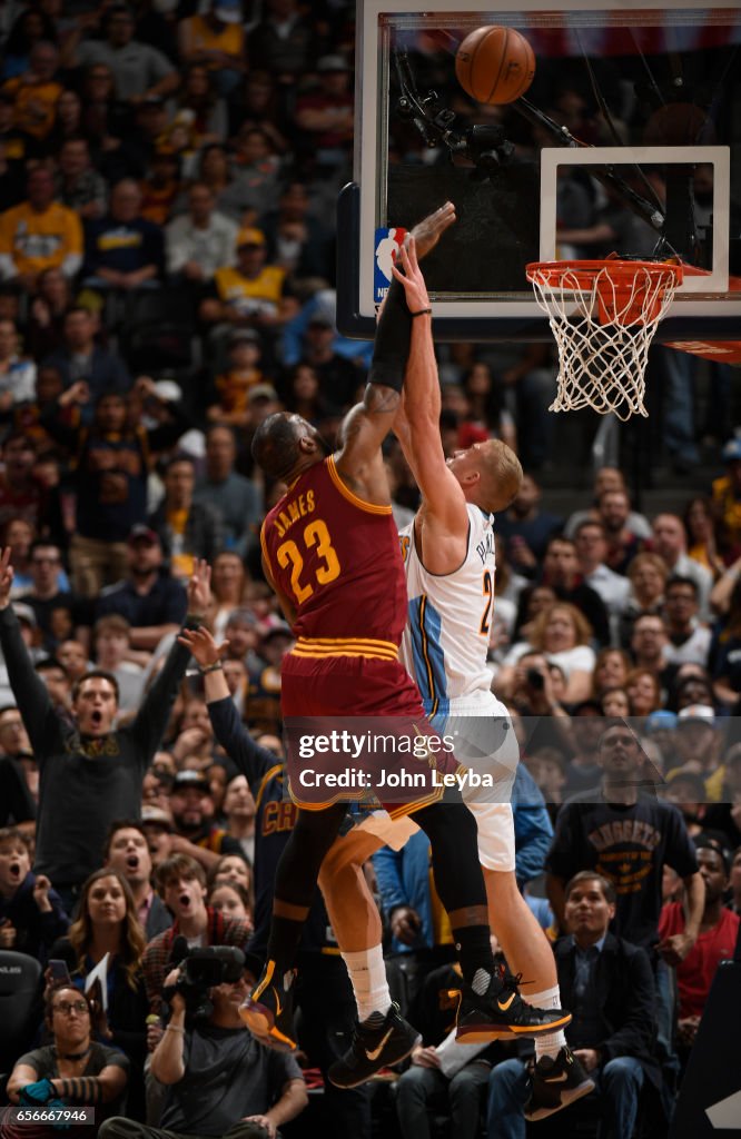 Denver Nuggets versus the Cleveland Cavaliers