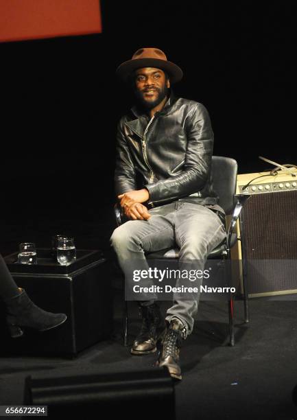 Musician Gary Clark Jr attends TimesTalks at TheTimesCenter on March 22, 2017 in New York City.