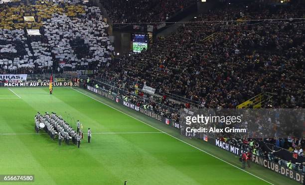 Fanclub Nationalmannschaft powered by Coca Cola advertisement boards during the international friendly match between Germany and England at Signal...