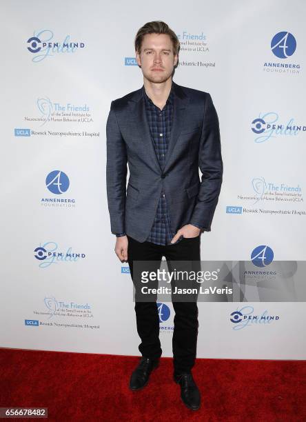 Actor Chord Overstreet attends UCLA's Semel Institute's biannual "Open Mind Gala" at The Beverly Hilton Hotel on March 22, 2017 in Beverly Hills,...