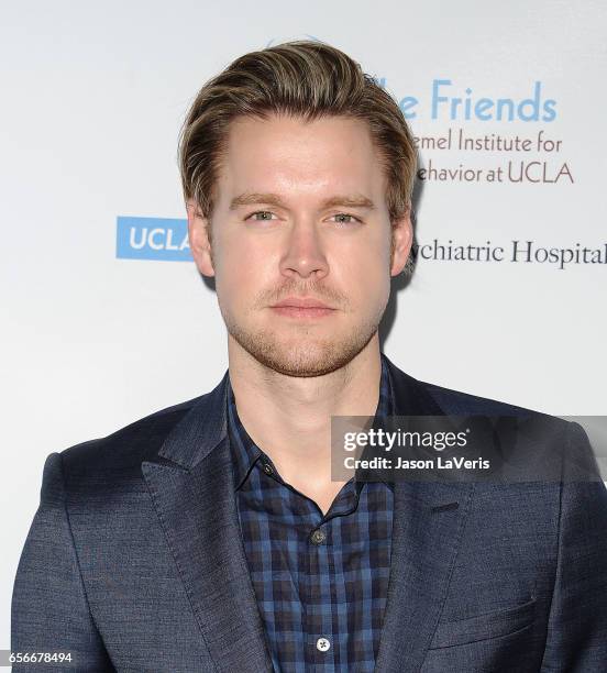 Actor Chord Overstreet attends UCLA's Semel Institute's biannual "Open Mind Gala" at The Beverly Hilton Hotel on March 22, 2017 in Beverly Hills,...