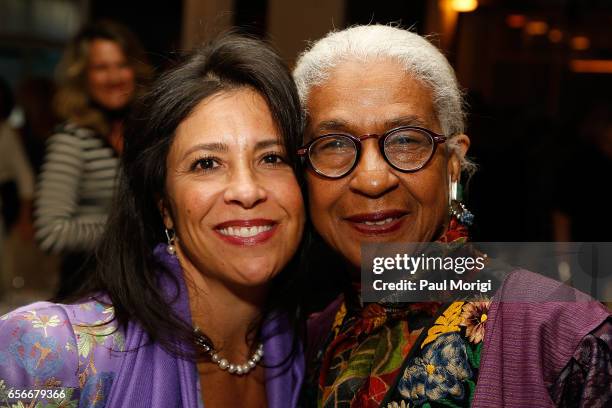 Catherine Pino and La Fleur Paysour attend ELLE and Bottega Veneta Women in Washington dinner hosted by Robbie Myers, ELLE, Editor-in-Chief at Fiola...