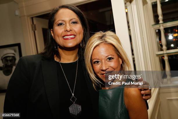 Karen Finney and Eve O'Toole attend ELLE and Bottega Veneta Women in Washington dinner hosted by Robbie Myers, ELLE, Editor-in-Chief at Fiola Mare on...