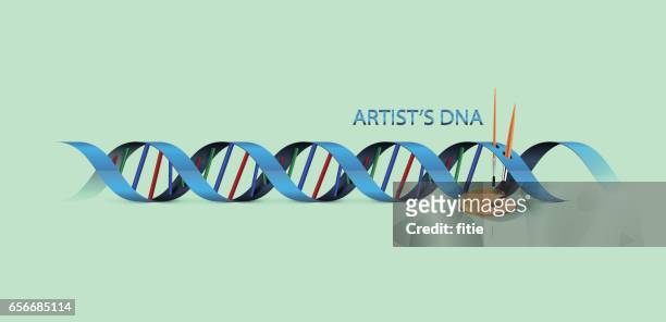 artist's dna background with brushes - talent show stock illustrations
