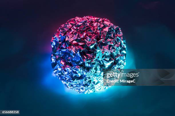 colorful foil ball - silver disco ball stock pictures, royalty-free photos & images