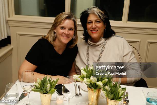 Kelley McCormick and Tammy Haddad attend ELLE and Bottega Veneta Women in Washington dinner hosted by Robbie Myers, ELLE, Editor-in-Chief at Fiola...