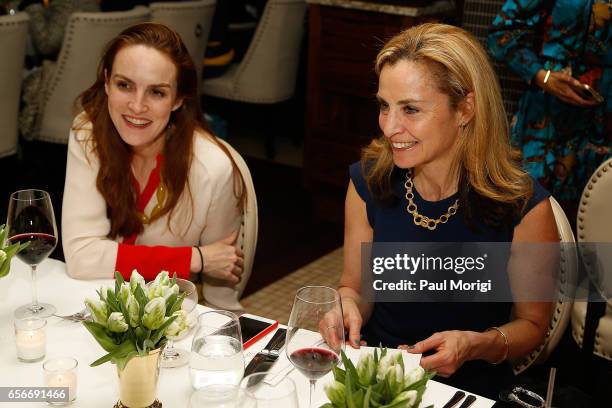 Kate Goodall and Ami Aronson attend ELLE and Bottega Veneta Women in Washington dinner hosted by Robbie Myers, ELLE, Editor-in-Chief at Fiola Mare on...