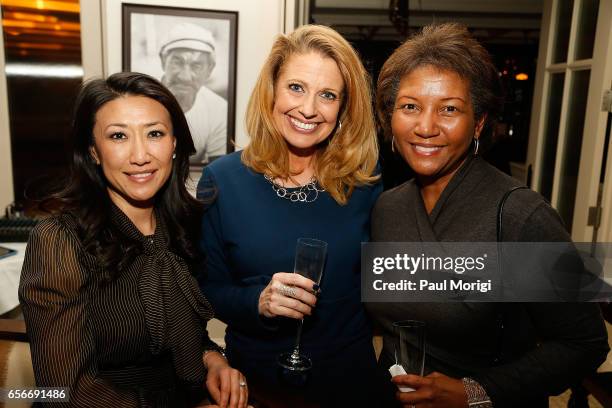 Eun Yang, Rebecca Cooper Dupin, and DeDe Lea attend ELLE and Bottega Veneta Women in Washington dinner hosted by Robbie Myers, ELLE, Editor-in-Chief...