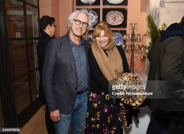 Painter Eric Fischl and Anne McNally attend the "Cezanne Et Moi" New York premiere after party at the Whitby Hotel on March 22, 2017 in New York City.