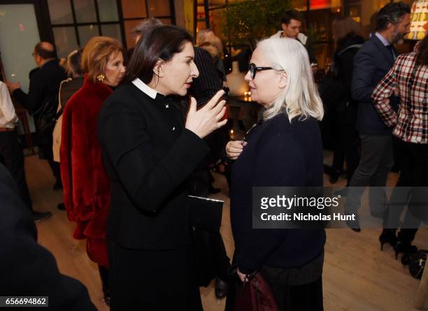 Performance artist Marina Abramovi and Photographer Brigitte Lacombe attends the "Cezanne Et Moi" New York premiere after party at the Whitby Hotel...