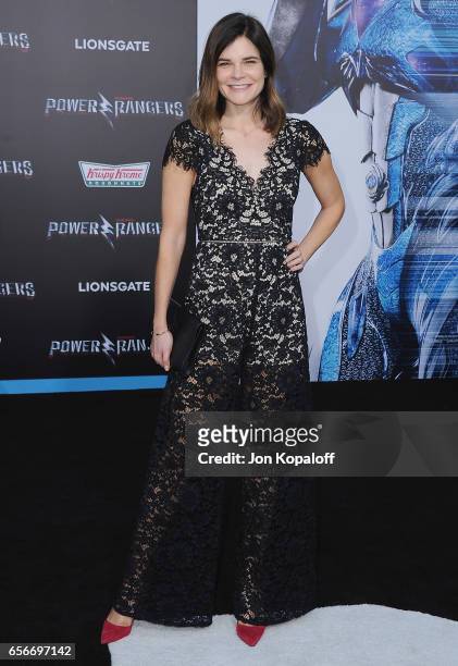 Actress Betsy Brandt arrives at the Los Angeles Premiere "Power Rangers" at the Westwood Village Theater on March 22, 2017 in Westwood, California.