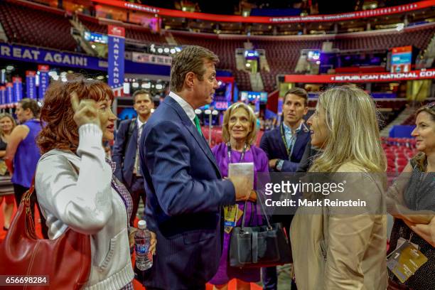 From left, Kathleen Manafort and her husband, American political lobbyist and Trump campaign manager Paul Manafort, broadcast journalist Andrea...