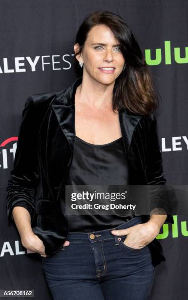 Actress Amy Landecker arrives for The Paley Center For Media's 34th Annual PaleyFest Los Angeles - An Evening Of Laughs With James Corden And The...