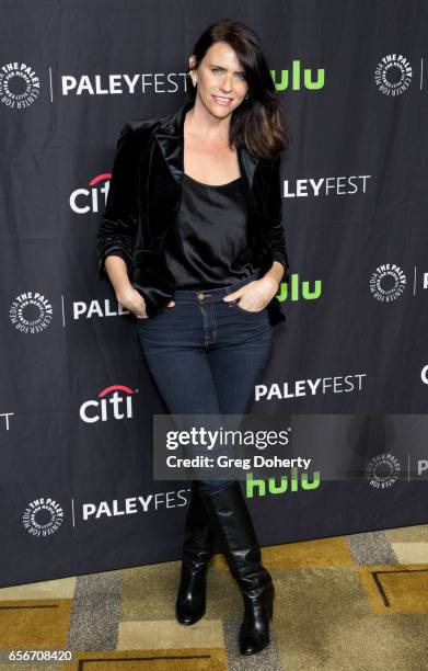 Actress Amy Landecker arrives for The Paley Center For Media's 34th Annual PaleyFest Los Angeles - An Evening of Laughs with James Corden And The...