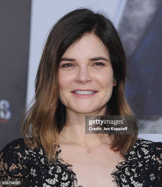 Actress Betsy Brandt arrives at the Los Angeles Premiere "Power Rangers" at the Westwood Village Theater on March 22, 2017 in Westwood, California.