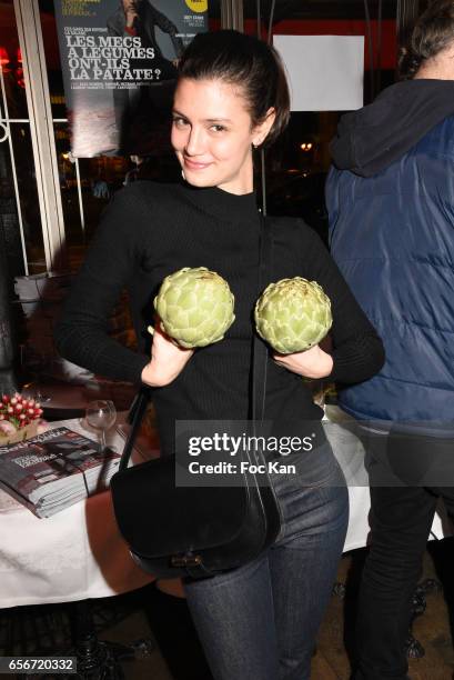 Actress Lucie Boujenah attends 'Apero Mecs A Legumes' Party Hosted by Grand Seigneur Magazine at the Bistrot Marguerite on March 22, 2017 in Paris,...