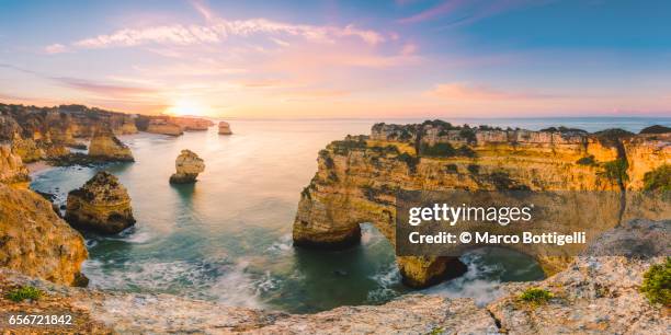 praia de marinha, portugal. - portugal landscape stock pictures, royalty-free photos & images