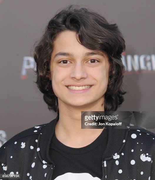 Rio Mangini arrives at the Los Angeles Premiere "Power Rangers" at the Westwood Village Theater on March 22, 2017 in Westwood, California.