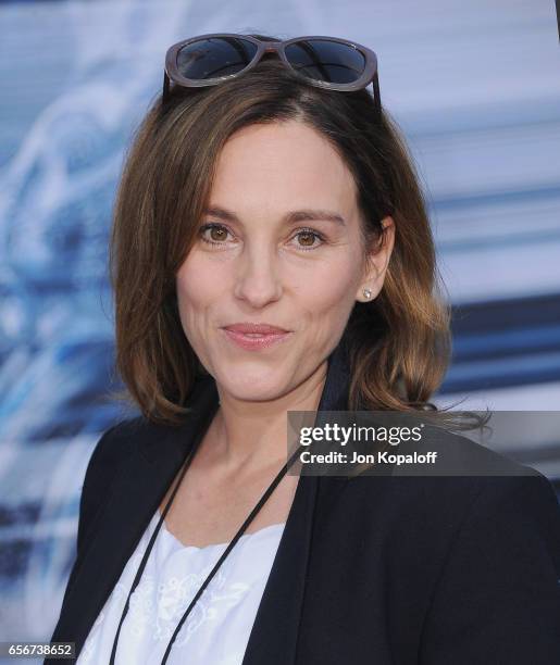 Actress Amy Jo Johnson arrives at the Los Angeles Premiere "Power Rangers" at the Westwood Village Theater on March 22, 2017 in Westwood, California.