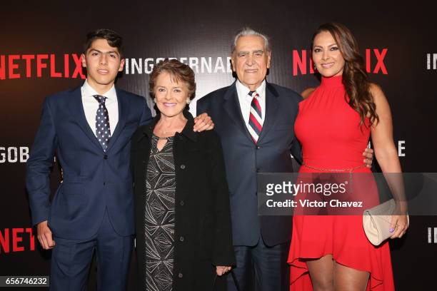 Darwin del Castillo, Kate Trillo Graham, Eric del Castillo and Veronica del Castillo attend the launch of Netflix's series "Ingobernable" red carpet...