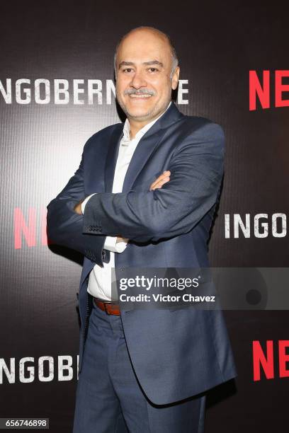 Marco Trevino attends the launch of Netflix's series "Ingobernable" red carpet at Auditorio BlackBerry on March 22, 2017 in Mexico City, Mexico.