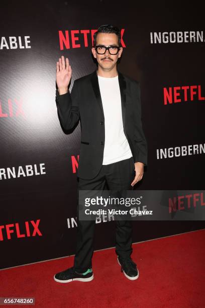 Tv series director Manolo Caro attends the launch of Netflix's series "Ingobernable" red carpet at Auditorio BlackBerry on March 22, 2017 in Mexico...