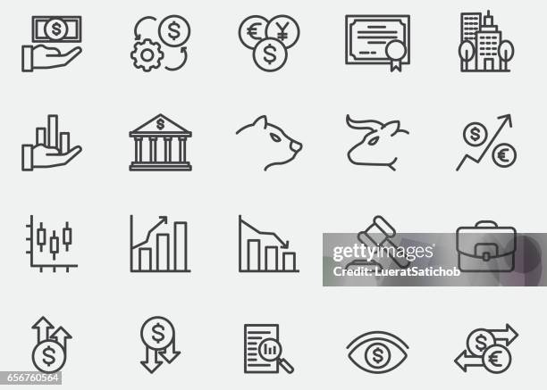 stock market line icons | eps10 - profit loss icon stock-grafiken, -clipart, -cartoons und -symbole