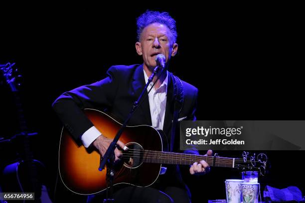 Lyle Lovett performs in support of the "Songs and Stories Tour" at Fred Kavli Theatre on March 22, 2017 in Thousand Oaks, California.