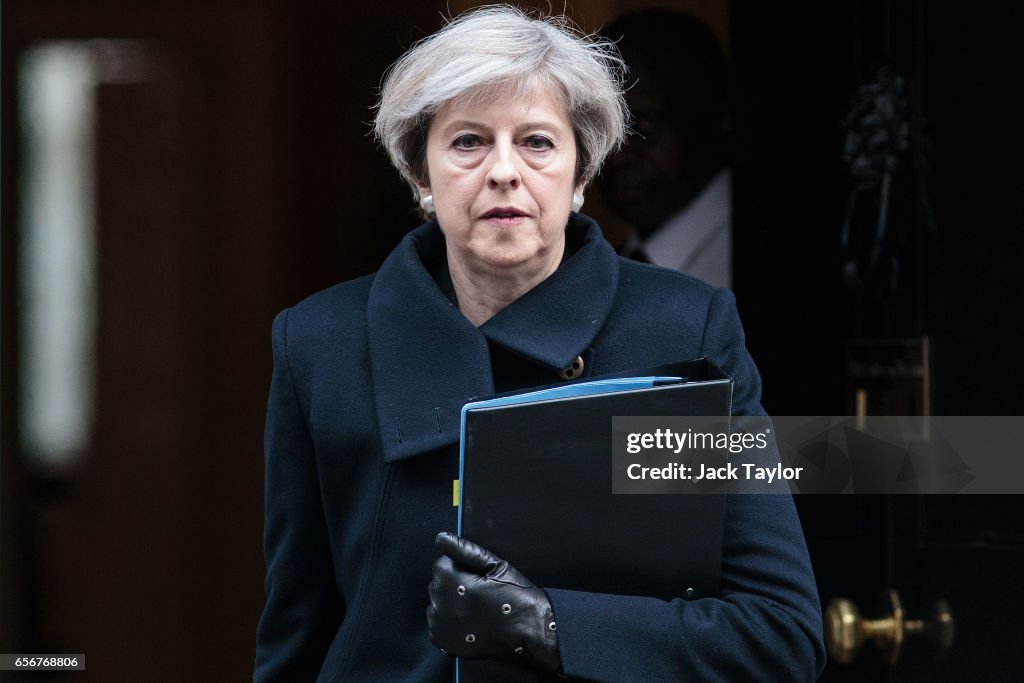 British Prime Minister Leaves Downing Street