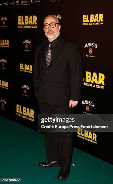 Alex de la Iglesia attends 'El Bar' premiere at Callao cinema on March 22, 2017 in Madrid, Spain.