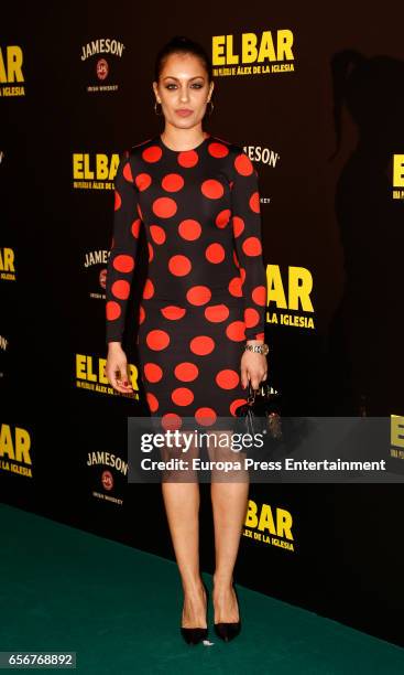 Hiba Abouk attends 'El Bar' premiere at Callao cinema on March 22, 2017 in Madrid, Spain.