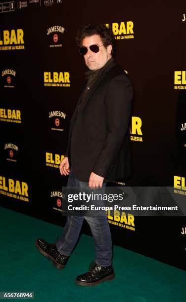 Andres Calamaro attends 'El Bar' premiere at Callao cinema on March 22, 2017 in Madrid, Spain.