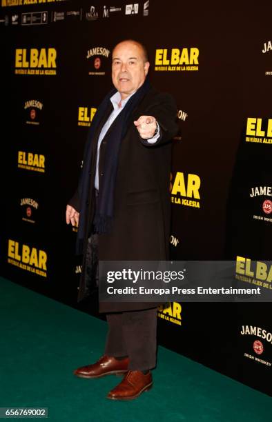 Antonio Resines attends 'El Bar' premiere at Callao cinema on March 22, 2017 in Madrid, Spain.
