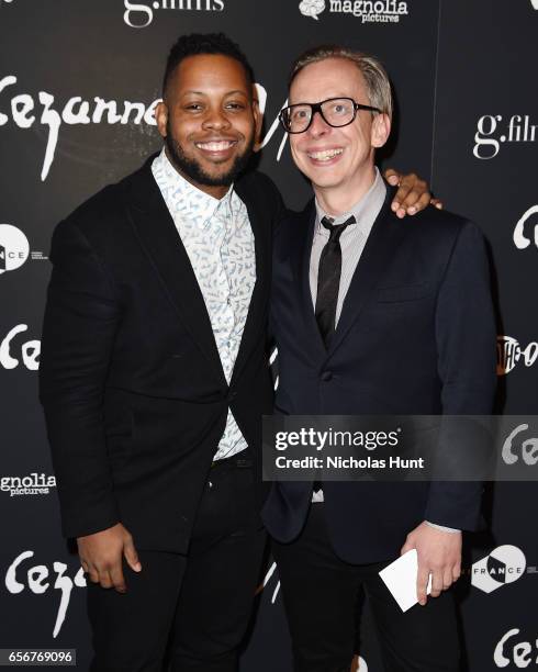 Kendall Werts, Carl Swanson attend the "Cezanne Et Moi" New York Premiere - Arrivals at the Whitby Hotel on March 22, 2017 in New York City.