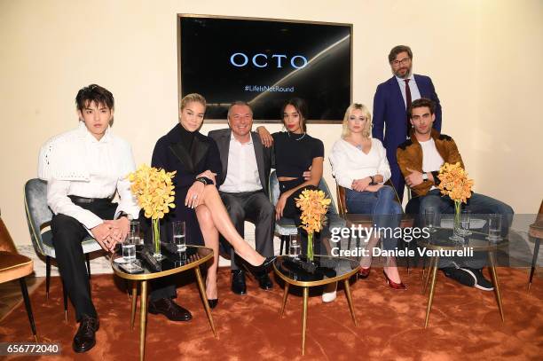 Kris Wu, Jasmine Sanders, Jean-Christophe Babin, Laura Harrier, Caroline Vreeland, Guido Terreni and Jon Kortajarena attends Bvlgari press Breakfast...