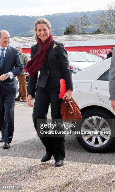 Princess Elena attends Real Sporting de Gijon Football Club on March 22, 2017 in Gijon, Spain.