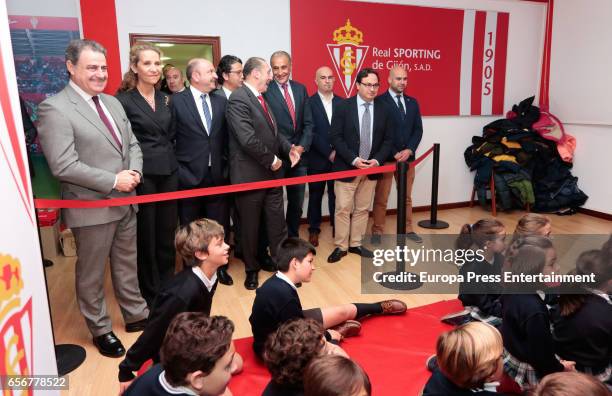 Princess Elena attends Real Sporting de Gijon Football Club on March 22, 2017 in Gijon, Spain.