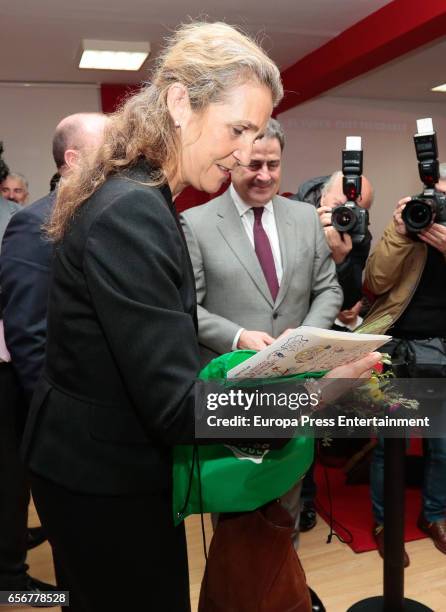 Princess Elena attends Real Sporting de Gijon Football Club on March 22, 2017 in Gijon, Spain.