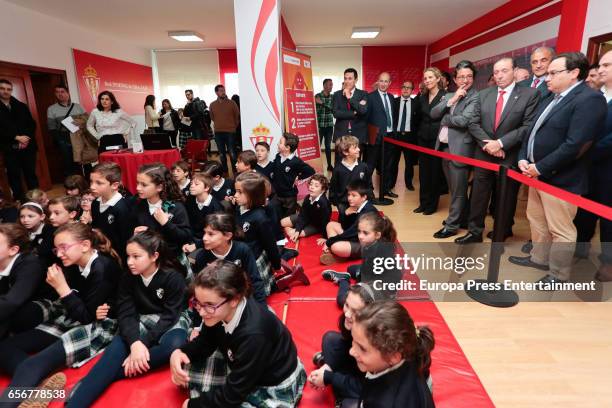 Princess Elena attends Real Sporting de Gijon Football Club on March 22, 2017 in Gijon, Spain.