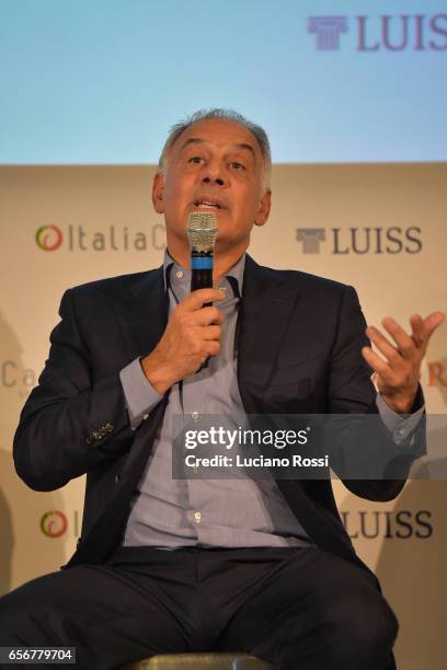 Roma president James Pallotta is seen during an AS Roma press conference to launch new impact report on March 22, 2017 in Rome, Italy.