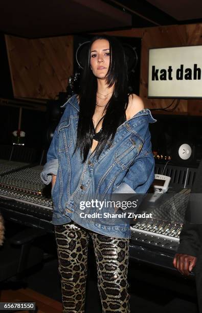 Kat Dahlia attends Kat Dahlia Private Listening Event at Premier Recording Studios on March 22, 2017 in New York City.