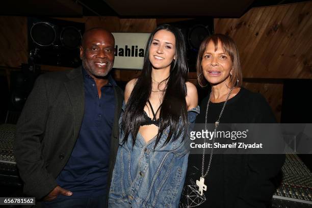 Reid, Kat Dahlia and Sylvia Rhone attend Kat Dahlia Private Listening Event at Premier Recording Studios on March 22, 2017 in New York City.