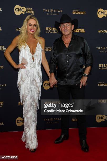 Robbie and Lee Kernaghan arrives ahead of the 7th Annual CMC Music Awards 2017 at The Star Gold Coast on March 23, 2017 in Gold Coast, Australia.