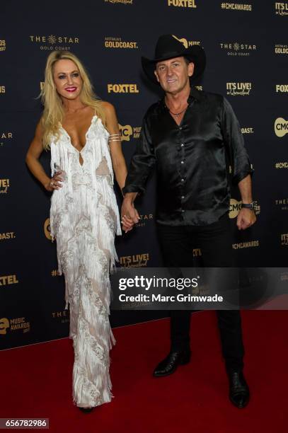 Robbie and Lee Kernaghan arrives ahead of the 7th Annual CMC Music Awards 2017 at The Star Gold Coast on March 23, 2017 in Gold Coast, Australia.