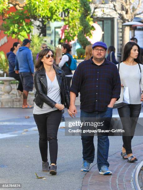 Bobby Moynihan and Brynn O'Malley are seen on March 22, 2017 in Los Angeles, California.