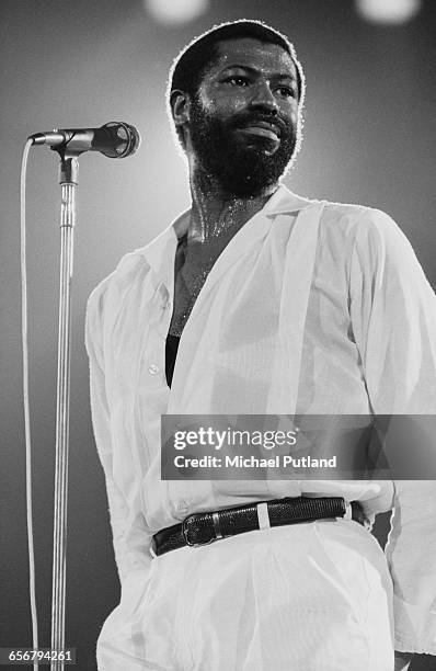 American singersongwriter Teddy Pendergrass performing in New York, 1981.